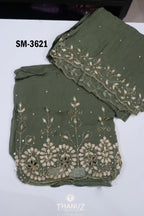 CODE: SM‑3621 – Viscose Organza Salwar Material