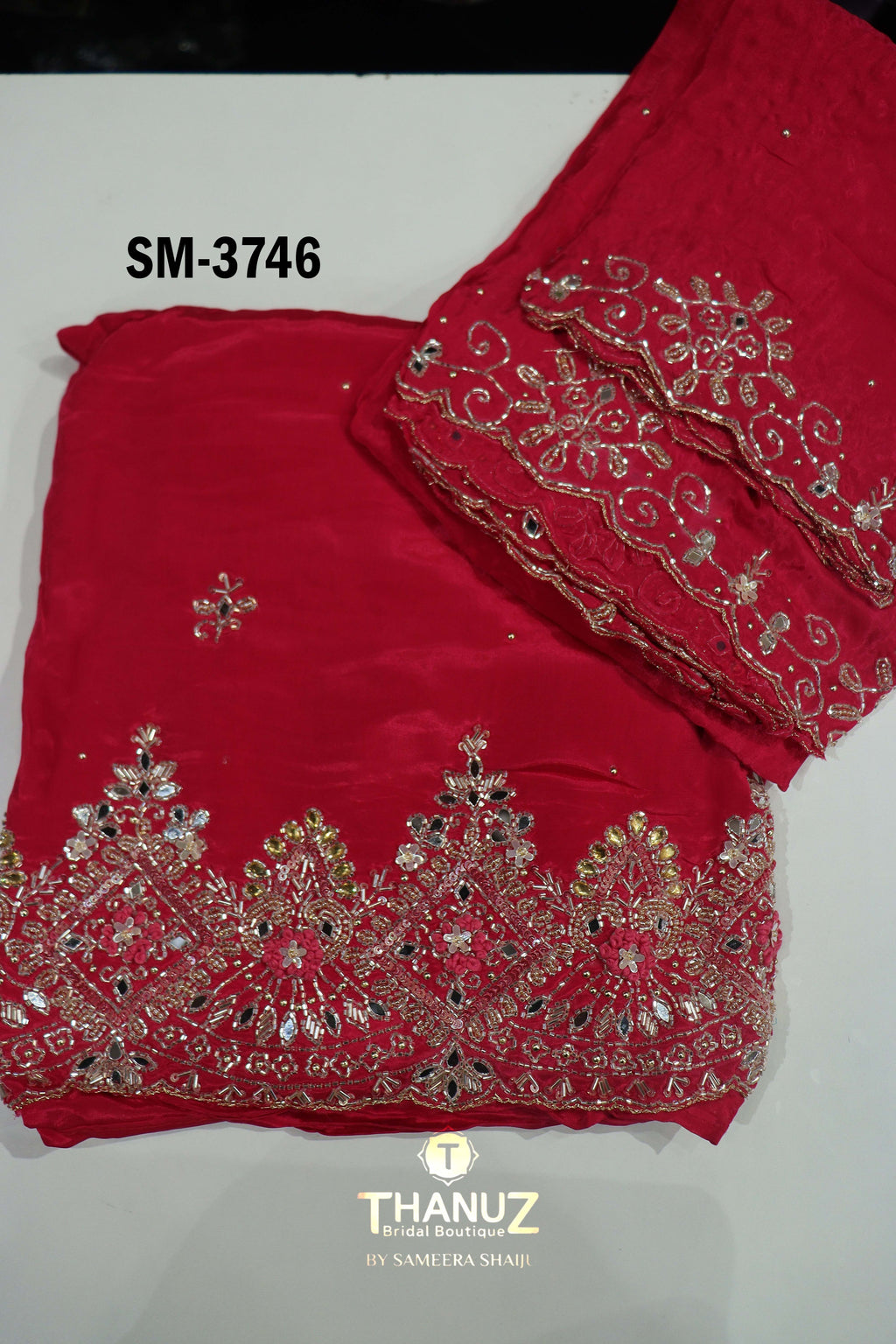 Code SM‑3746 Crape Salwar Material
