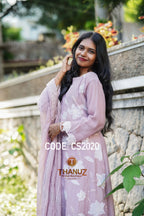 Soft Lilac Elegance – Mal Chanderi Set (Code CS2020)