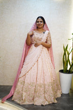 Customised Bridal Lehenga – Tissue Elegance with Dual Dupatta