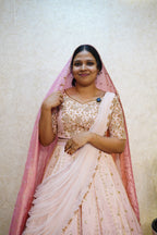 Customised Bridal Lehenga – Tissue Elegance with Dual Dupatta