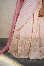 Customised Bridal Lehenga – Tissue Elegance with Dual Dupatta