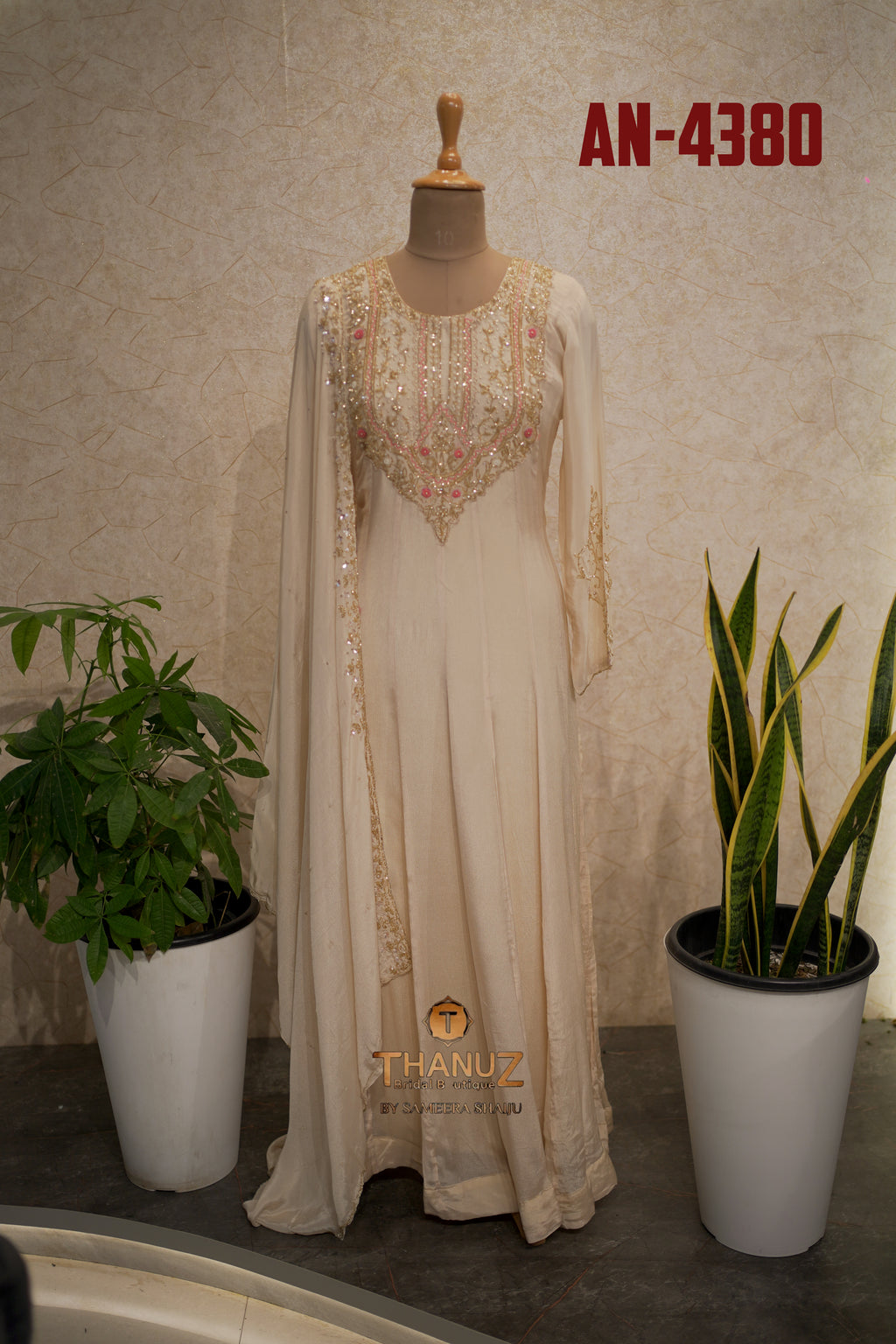 Beautiful Chinnon material Anarkali suits design code AN-4380.