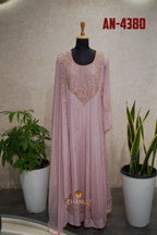 Beautiful Chinnon material Anarkali suits design code AN-4380.