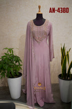 Beautiful Chinnon material Anarkali suits design code AN-4380.
