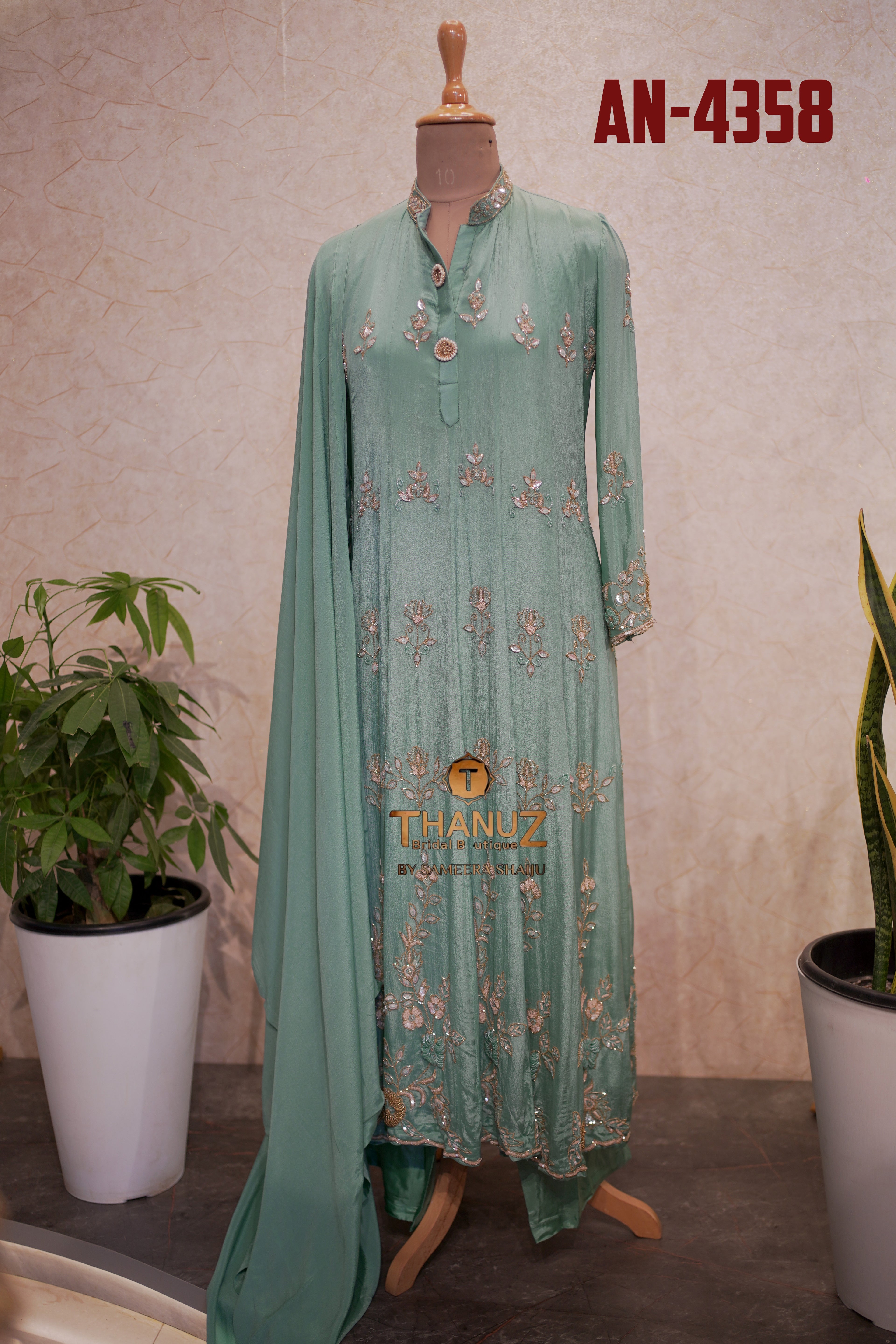 The four elegant Georgette Anarkali suits  under the dress code AN-4358.