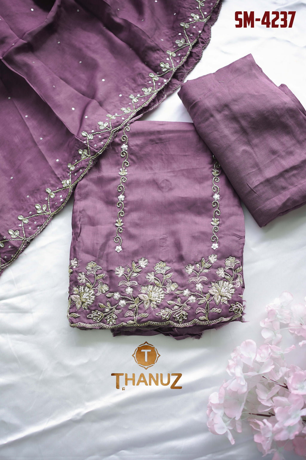 Uppada silk unstitched salwar suit  product code SM-4237