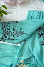 Aqua Blue Embroidered Kurta Set – Code CS2013