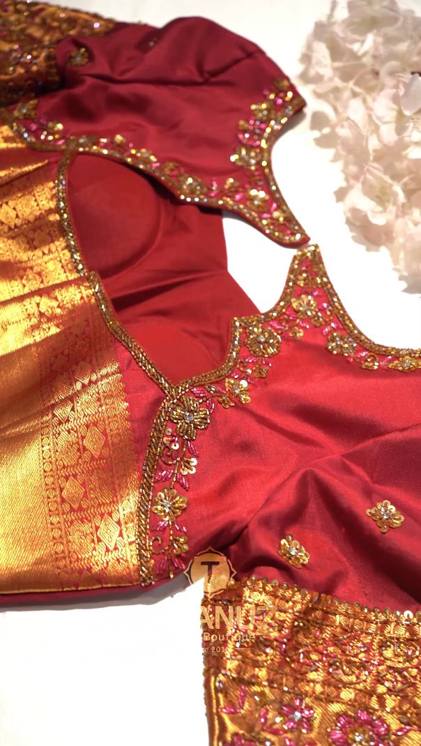 The Crimson Royalty Bridal Customized  Blouse