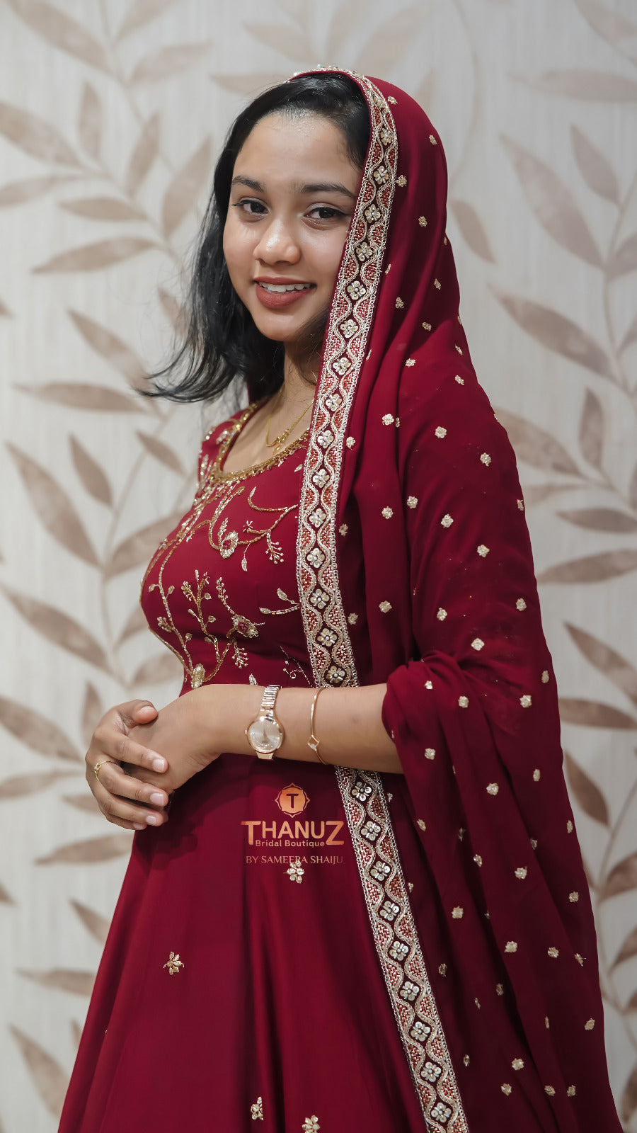 Maroon Bridal Arabic Gown