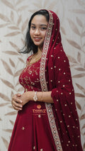 Maroon Bridal Arabic Gown