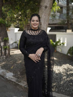 Midnight Glamour: Black Saree Elegance