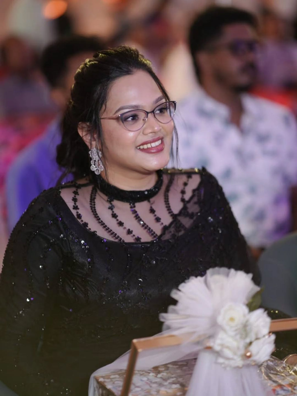 Midnight Glamour: Black Saree Elegance