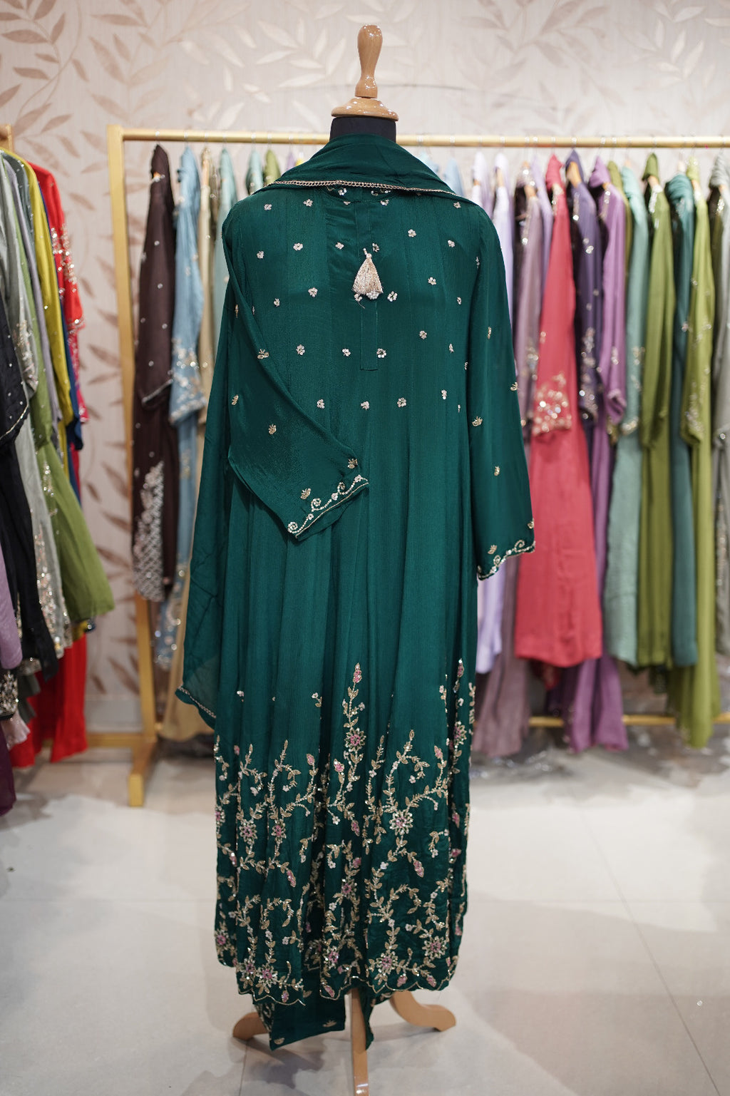 Embellished Georgette Anarkali Suit Set (Code: 4456)