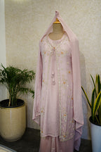 Three-Piece Anarkali Suit with Layered Jacket  code 4593
