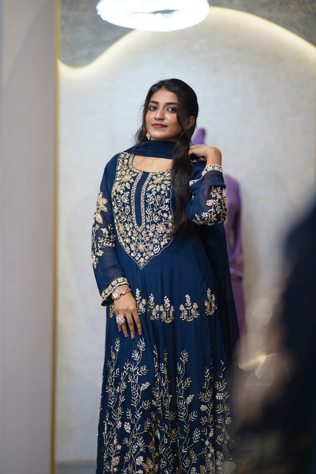 👑Regal Heavily Embellished Anarkali Suit Set Code -4128