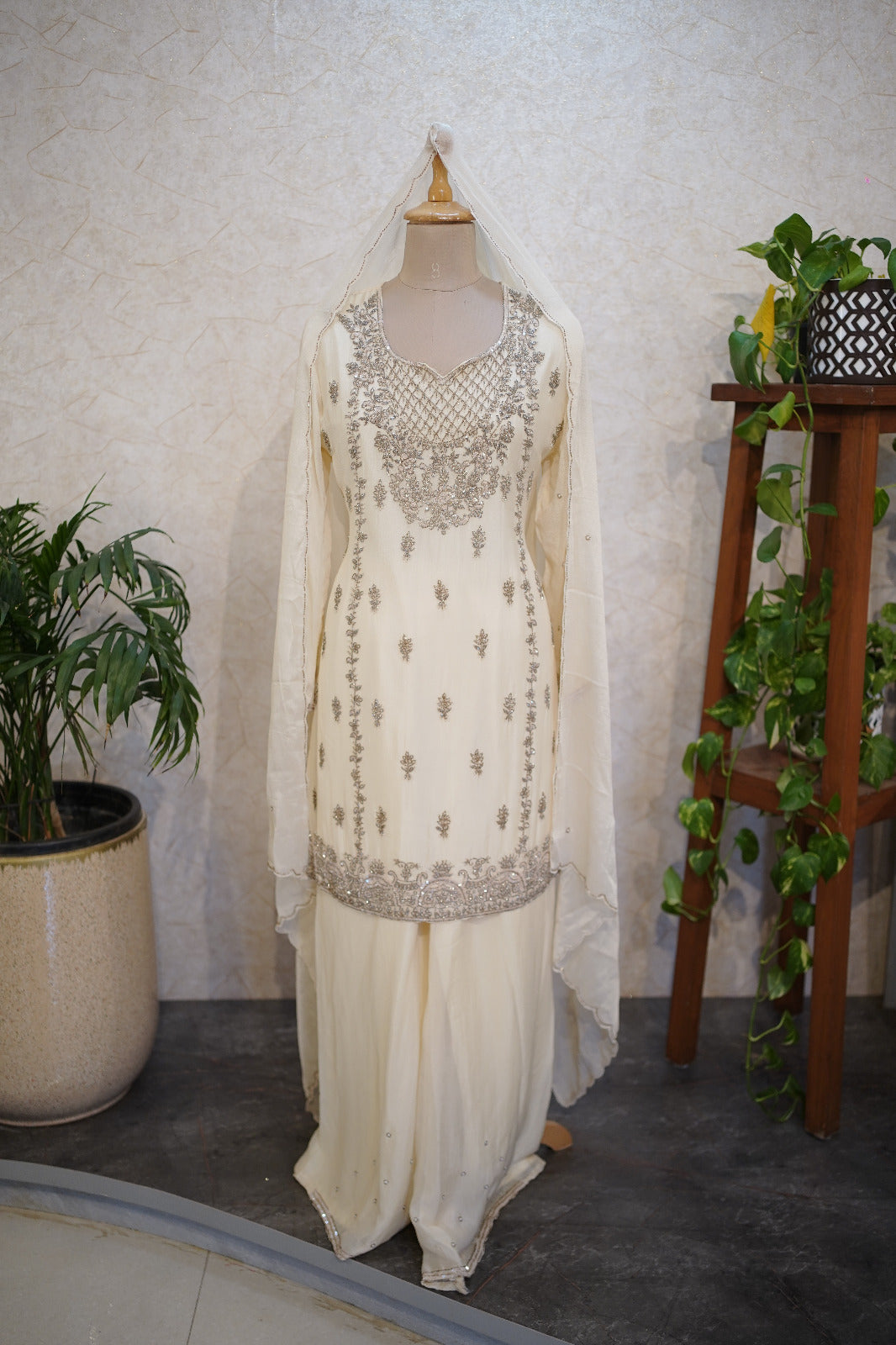 Elegant Embroidered Sharara Suit Set-C 2051