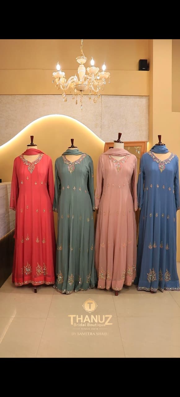Hand-Worked Anarkali Gown with Dupatta Code -4444