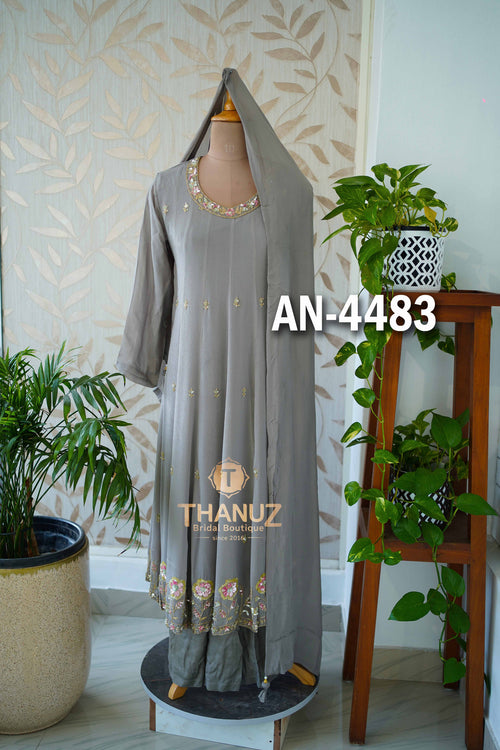 Chinnon material Anarkali dress sets, product code AN-4483