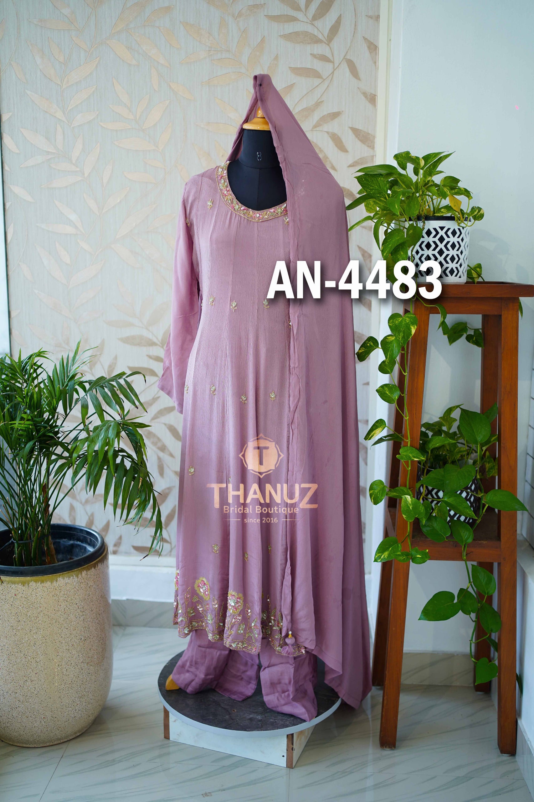 Chinnon material Anarkali dress sets, product code AN-4483