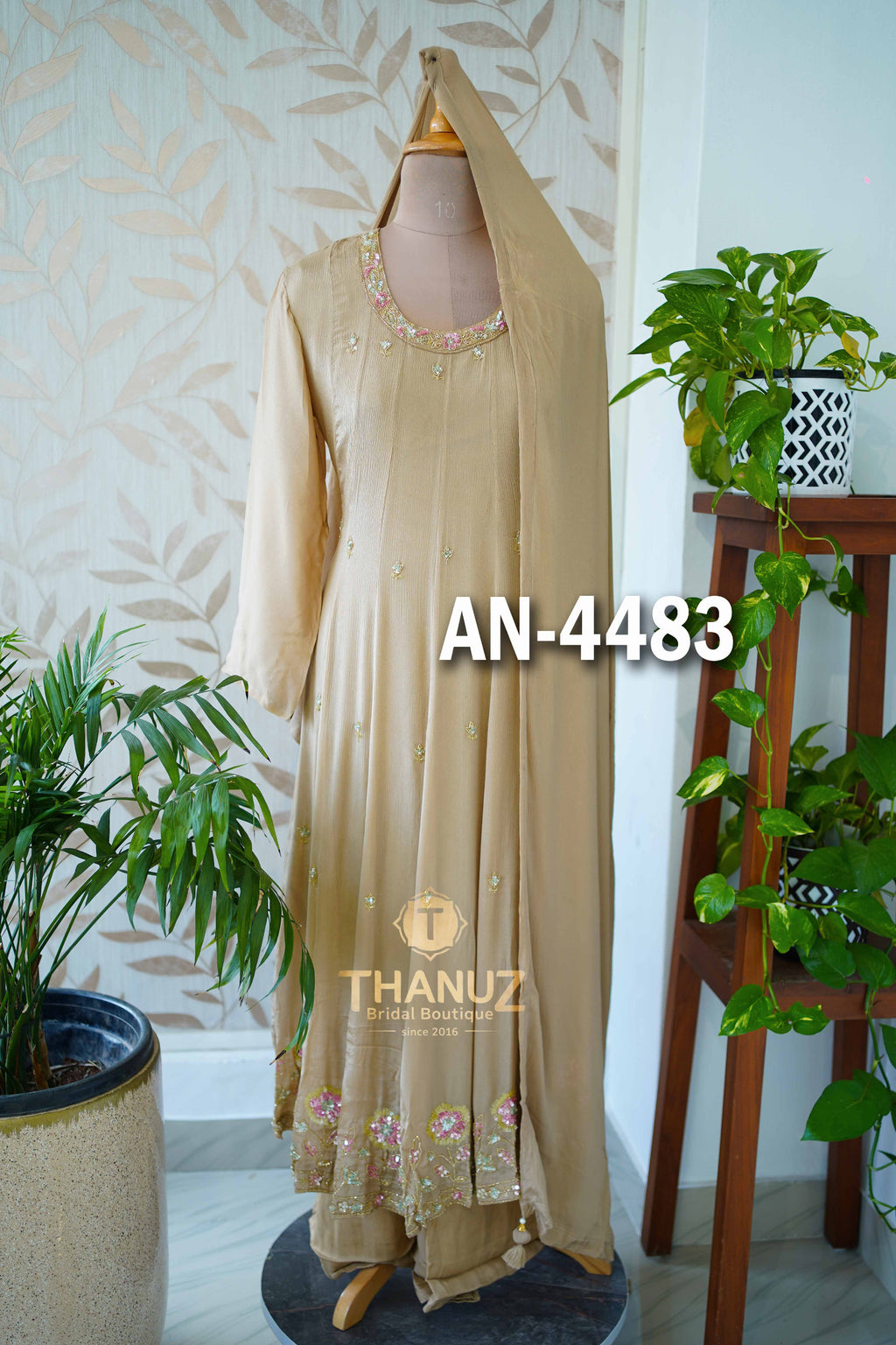 Chinnon material Anarkali dress sets, product code AN-4483