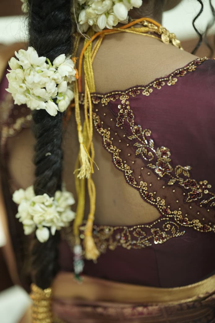 The Royal Wine Kanchipuram Bridal Cut-Work Aari Blouse