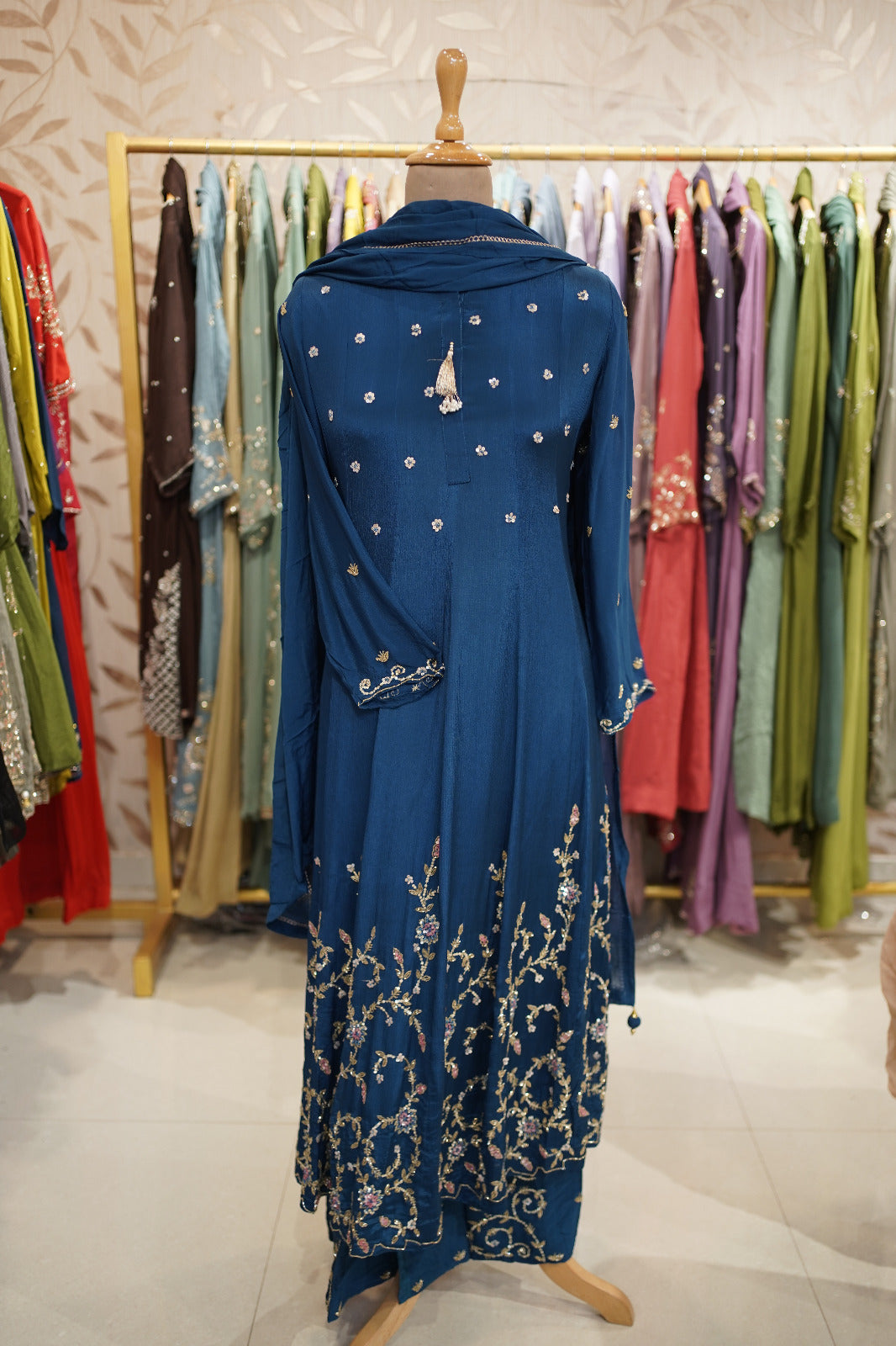 Embellished Georgette Anarkali Suit Set (Code: 4456)