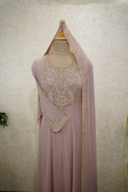 Georgette Embroidered Anarkali Set Code 4379