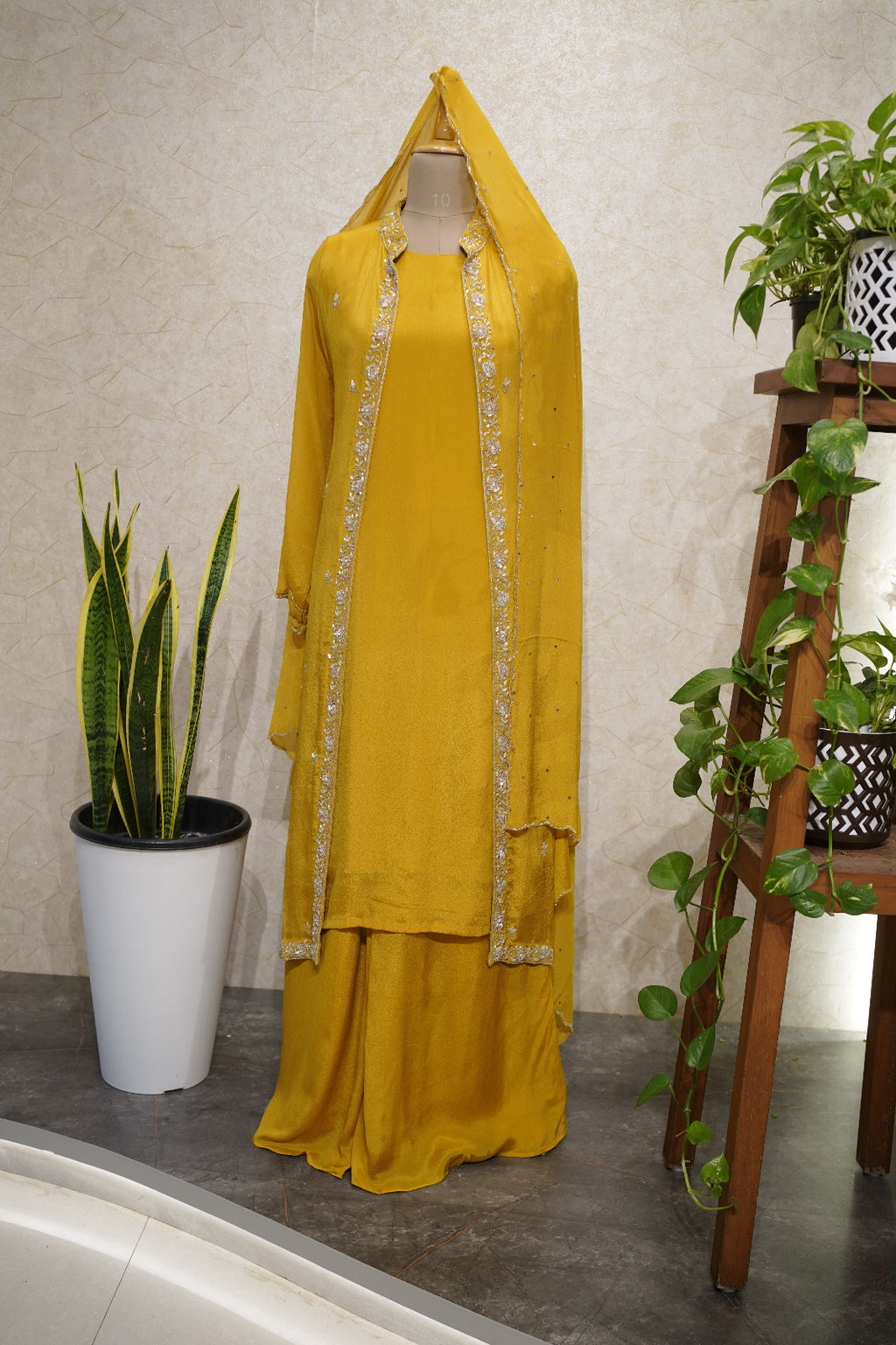 Elegant Embroidered Palazzo Suit Set Code: 4399
