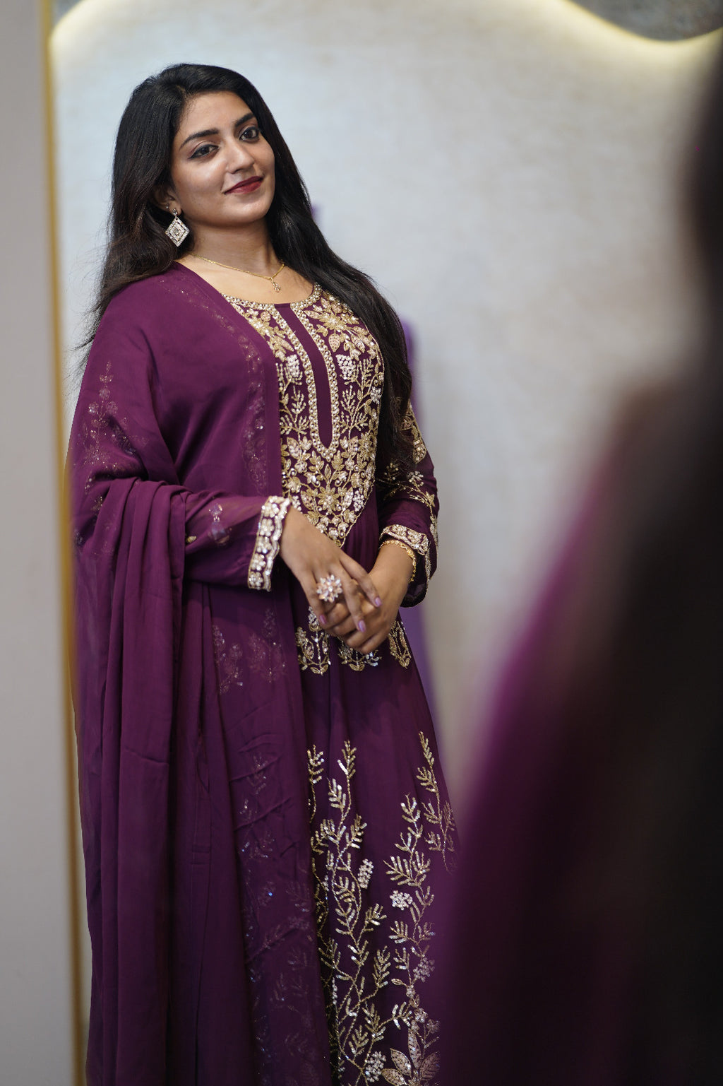 👑Regal Heavily Embellished Anarkali Suit Set Code -4128