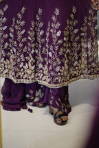 👑Regal Heavily Embellished Anarkali Suit Set Code -4128
