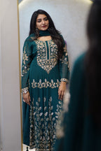 👑Regal Heavily Embellished Anarkali Suit Set Code -4128