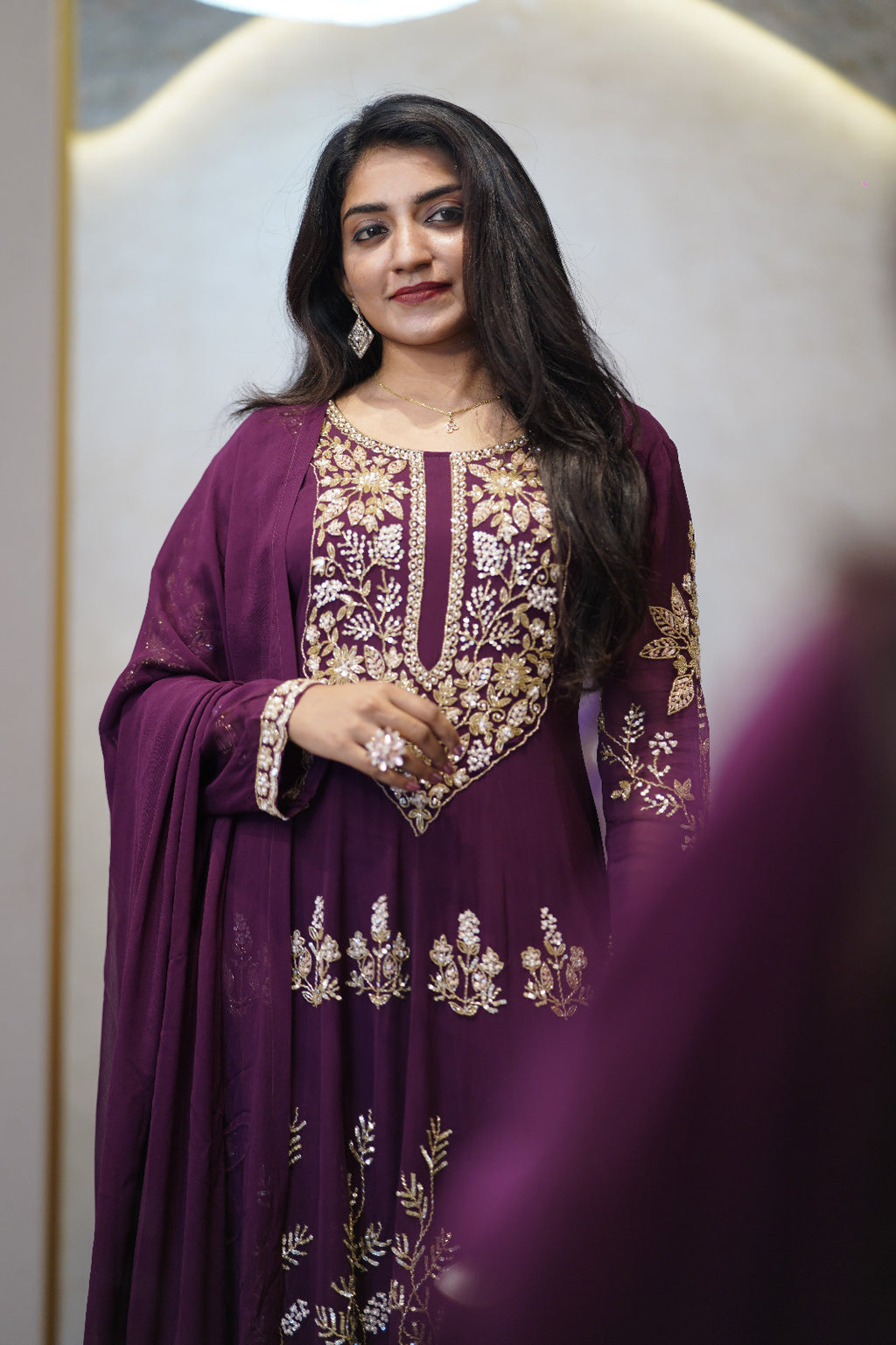 👑Regal Heavily Embellished Anarkali Suit Set Code -4128