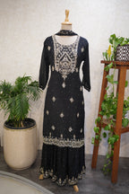🏷️ Embellished Straight Kurta & Sharara Set with Matching Dupatta - 4412