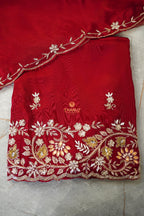 Unstitched Suit Material with Scalloped Dupatta code -1546