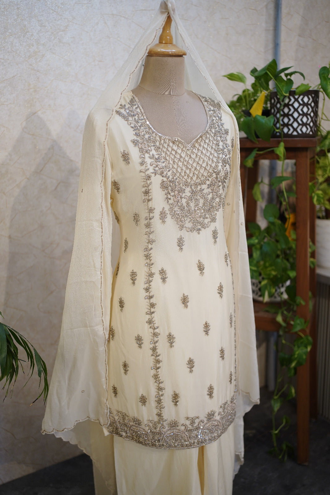 Elegant Embroidered Sharara Suit Set-C 2051