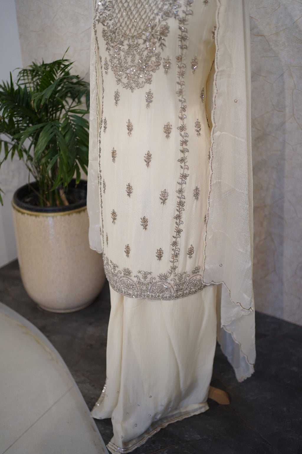 Elegant Embroidered Sharara Suit Set-C 2051