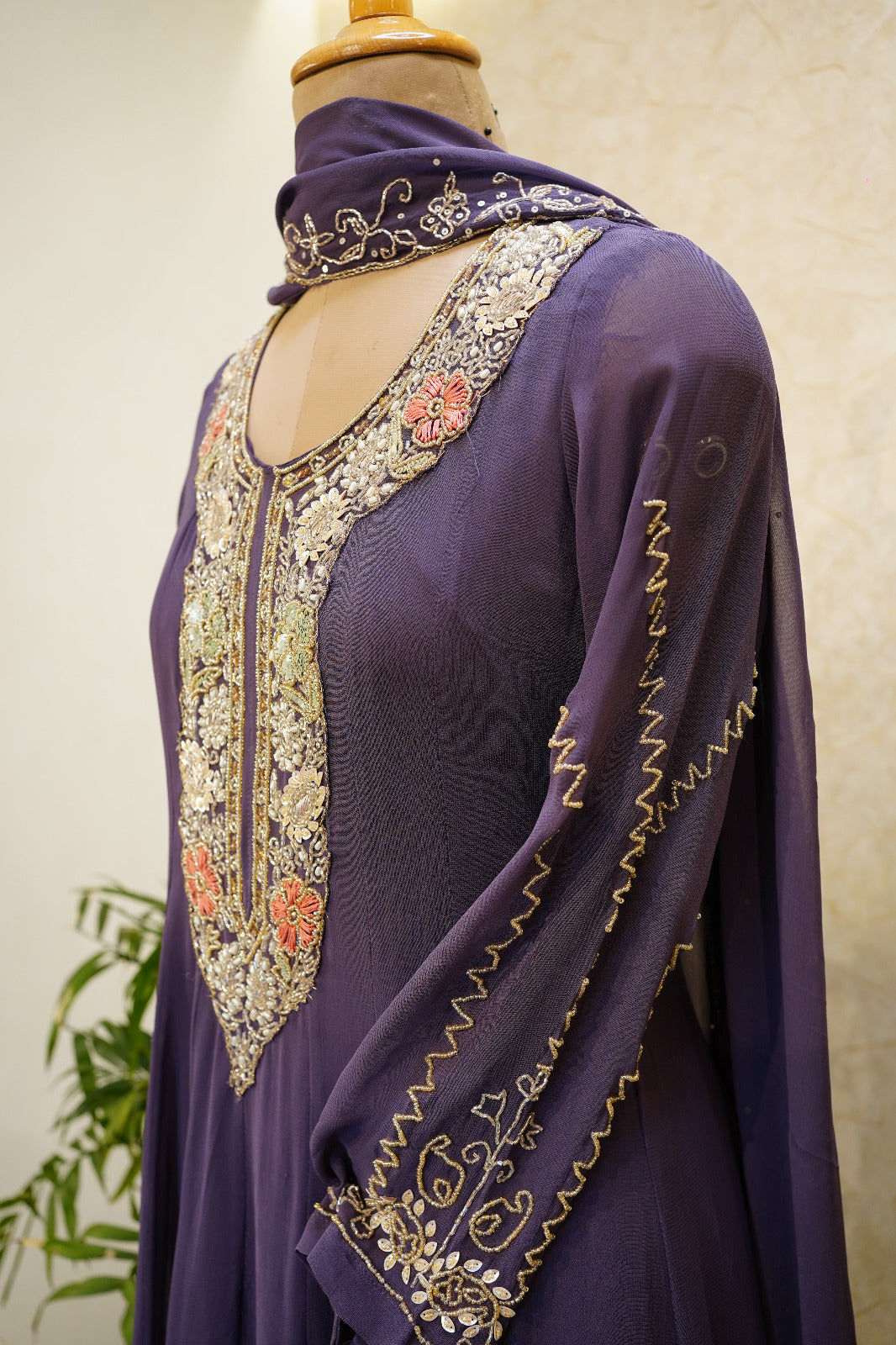 Georgette Anarkali Gown Set (Code: GN-0276)