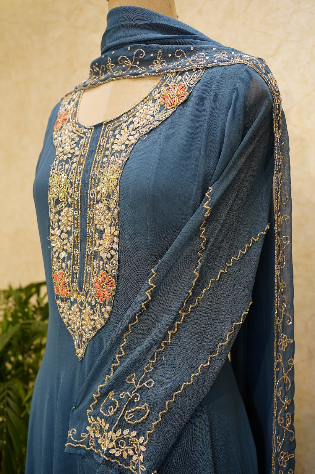 Georgette Anarkali Gown Set (Code: GN-0276)