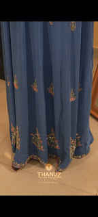 Hand-Worked Anarkali Gown with Dupatta Code -4444