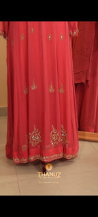 Hand-Worked Anarkali Gown with Dupatta Code -4444