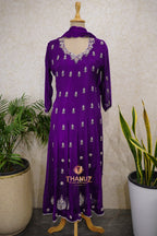 Elegant Hand-Embellished Anarkali Gown Set Code 1034
