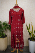 Elegant Hand-Embellished Anarkali Gown Set Code 1034