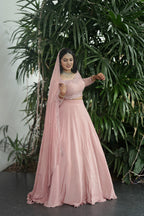 Elegant Embellished Ethnic Designer Gown Set