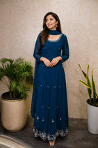 Embroidered Gown set with Dupatta code 4583