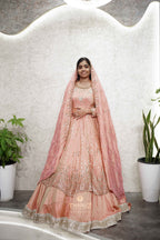 Customised Arabic Bridal Lehenga – Tissue Elegance