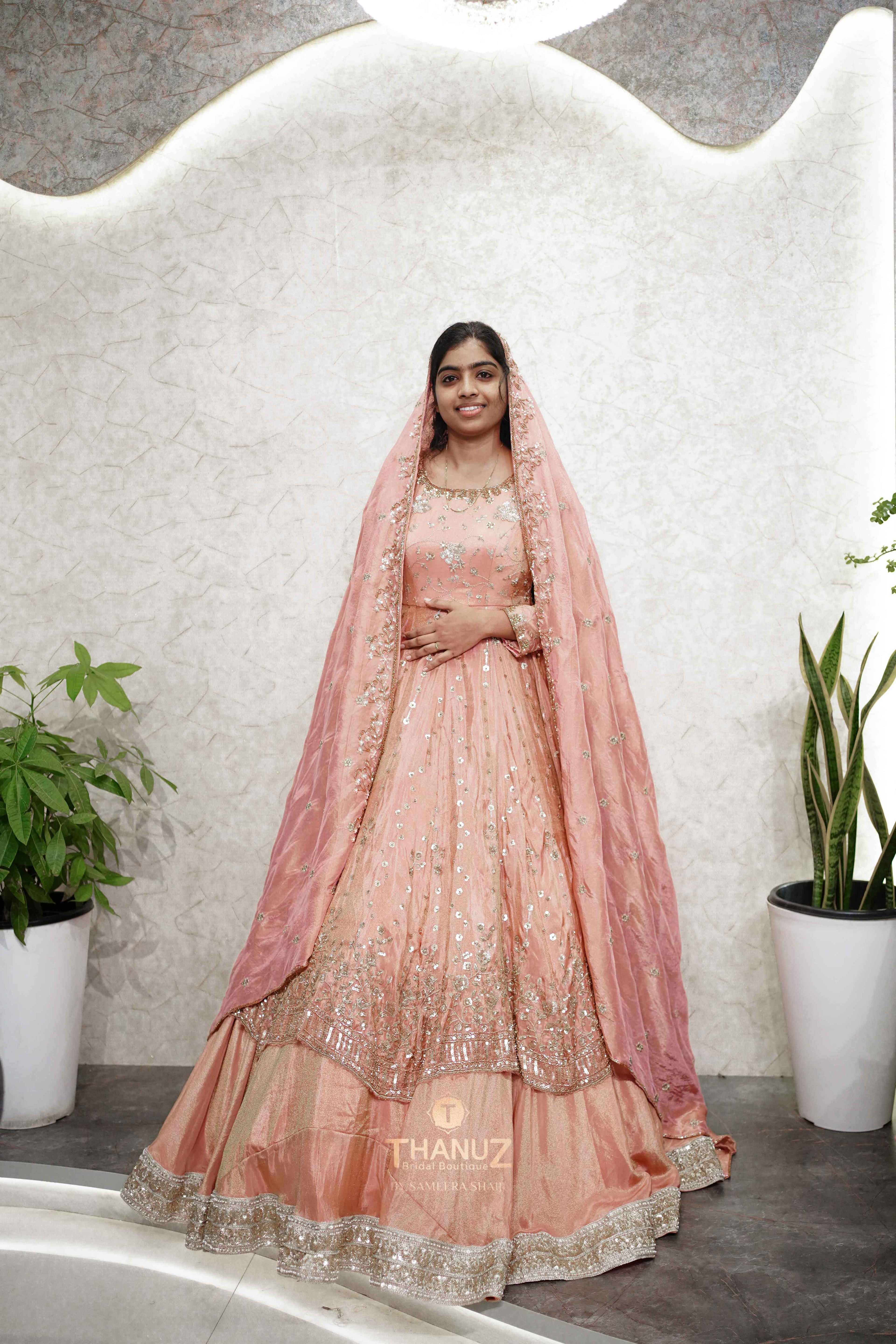 Customised Arabic Bridal Lehenga – Tissue Elegance